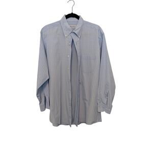 Brooks Brothers Men's Shirt. Light Blue & White plaid. 100% Cotton. 16/32-33